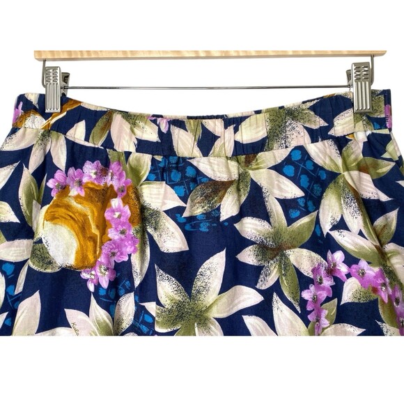 Amazing Vintage Hilo Hattie Hawaiian Midi Skirt Size M UKELELES ON THE BEACH! - Picture 3 of 6